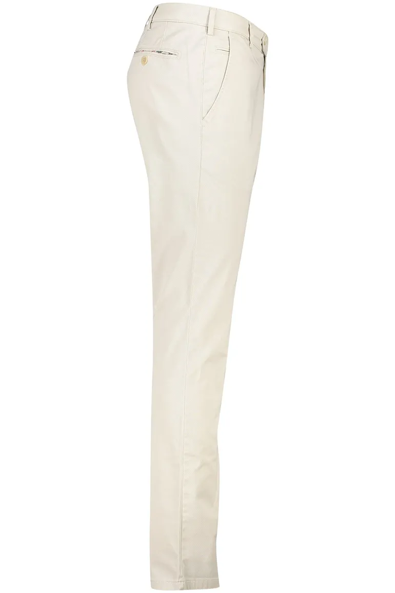 Meyer katoenen broek Bonn effen creme normale fit