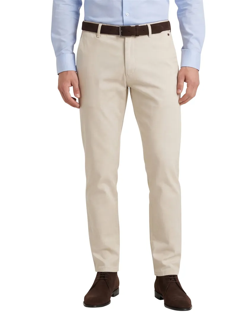 katoenen Meyer broek Bonn creme effen normale fit