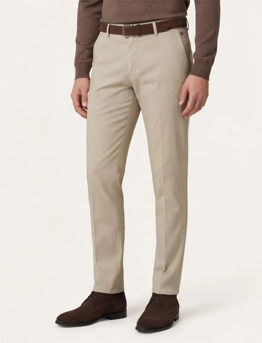 Meyer pantalon beige katoen