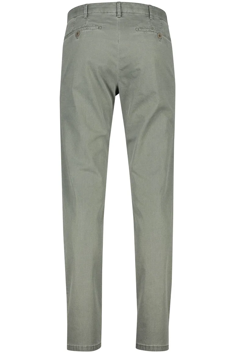Meyer katoenen broek Tokyo slim fit olijfgroen effen