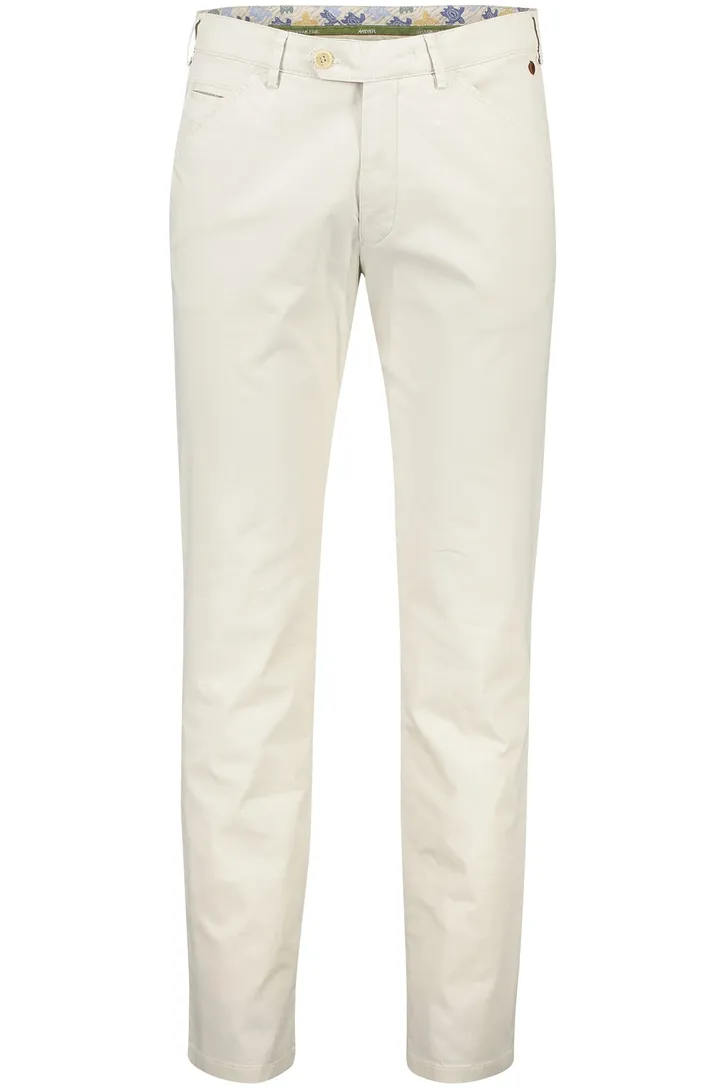 Meyer katoenen pantalon Chicago ecru effen