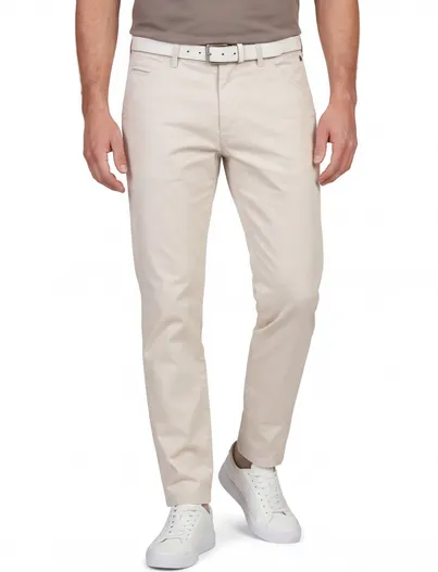 Meyer Meyer katoenen broek Chicago ecru effen normale fit