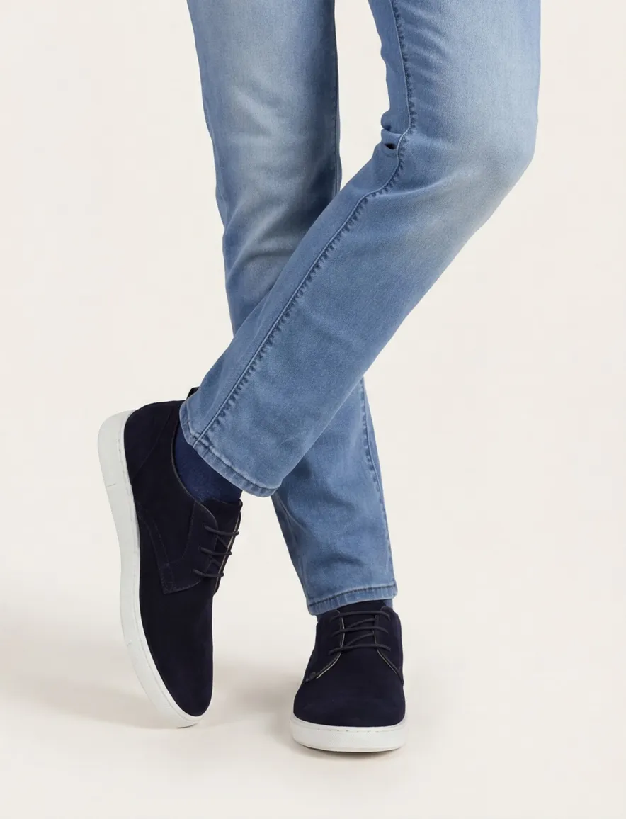 Rehab sneaker donkerblauw leer