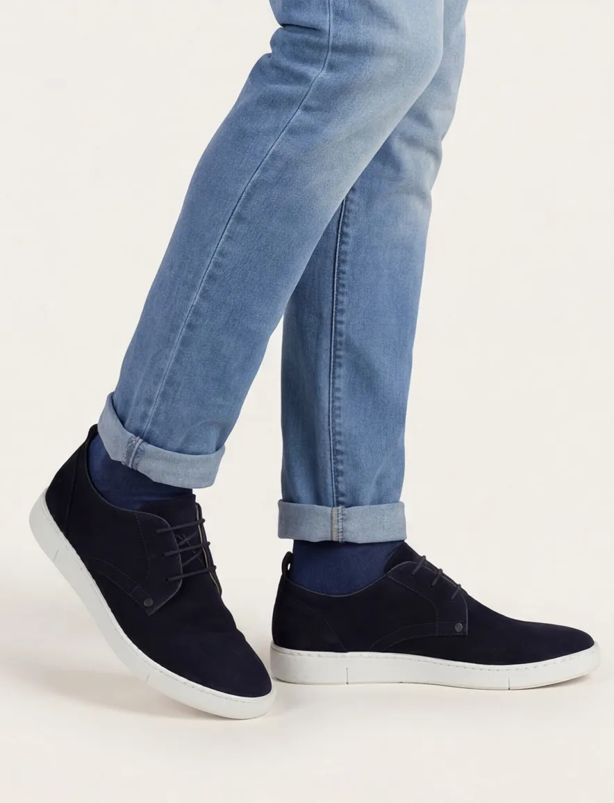 Rehab sneaker donkerblauw leer