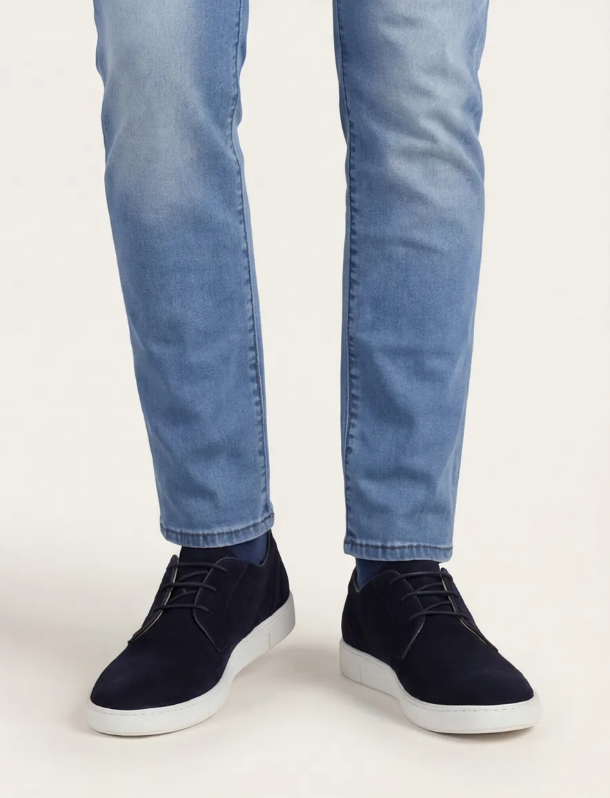 Rehab sneaker donkerblauw leer