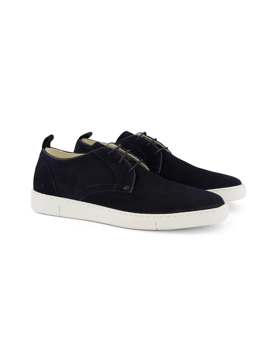Rehab sneaker navy leer veters
