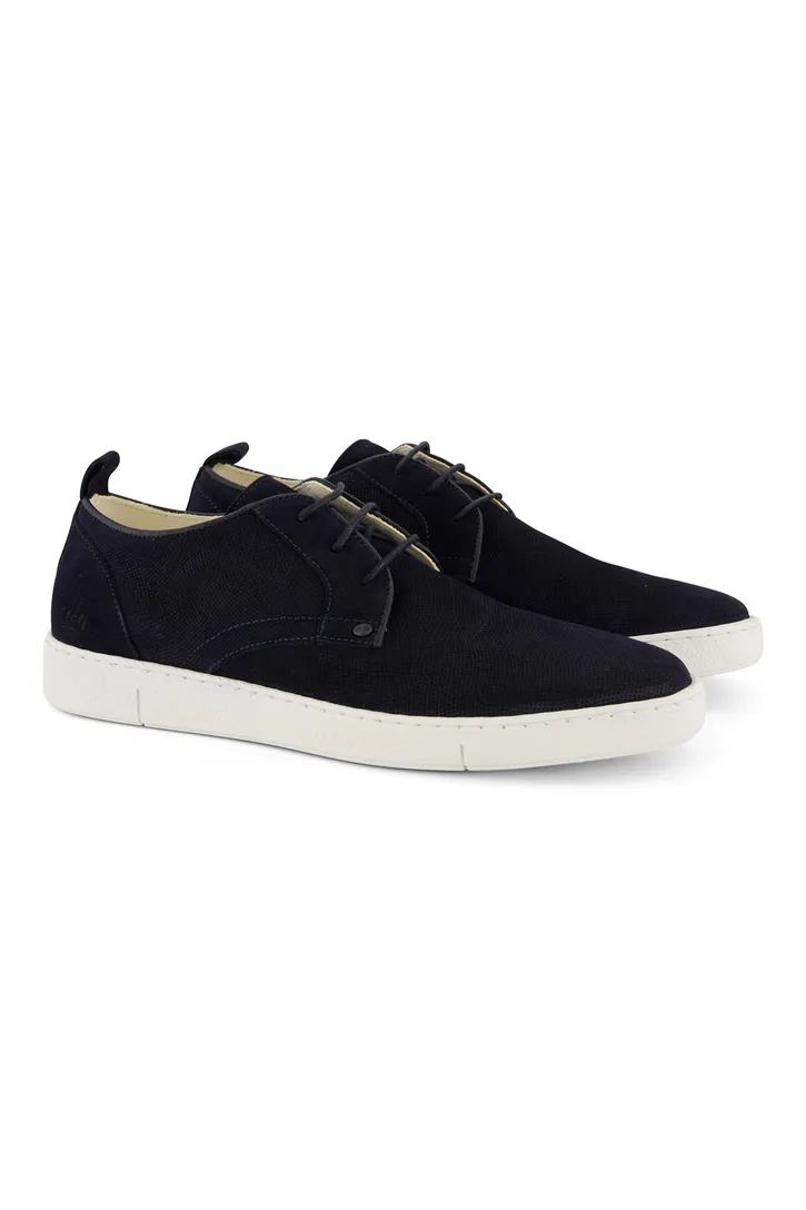 Rehab sneaker veters donkerblauw leer