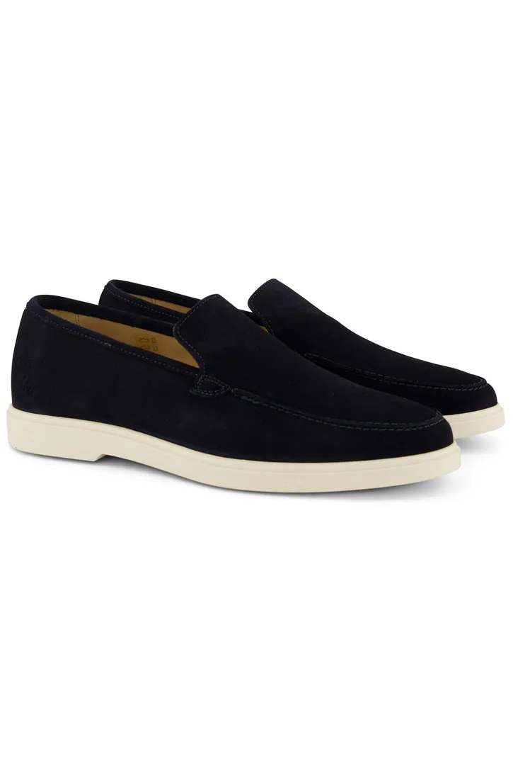 Rehab loafers donkerblauw effen leer