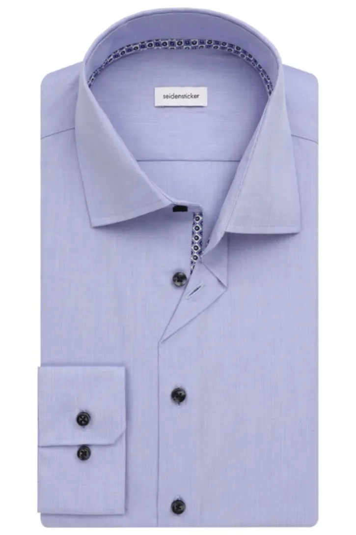 Seidensticker business overhemd Slim blauw effen