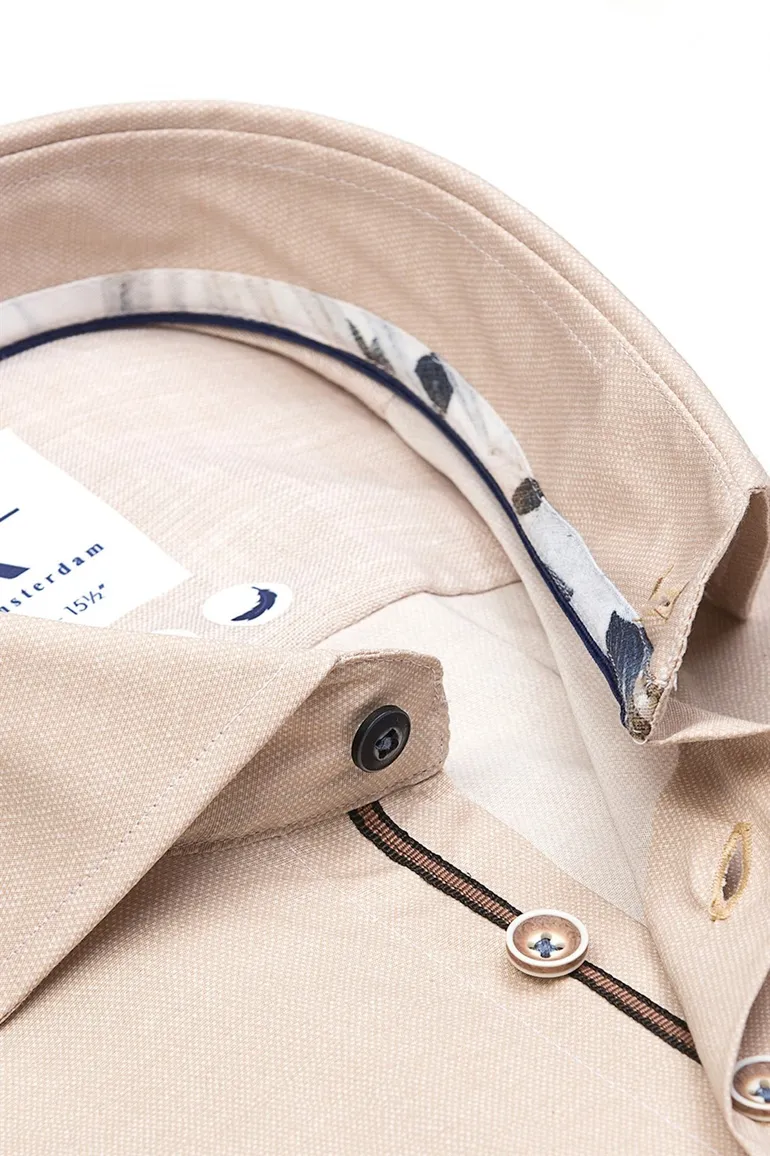 katoenen R2 business overhemd slim fit beige