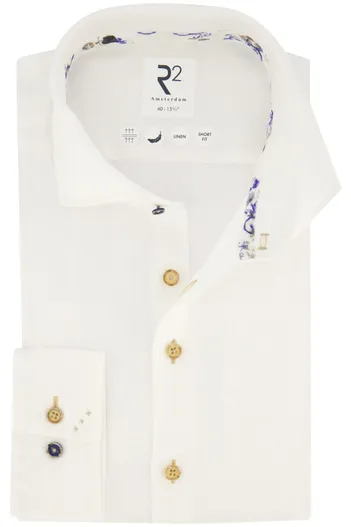 R2 R2 linnen overhemd slim fit wit