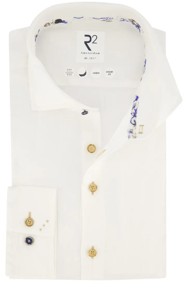 R2 linnen overhemd slim fit wit