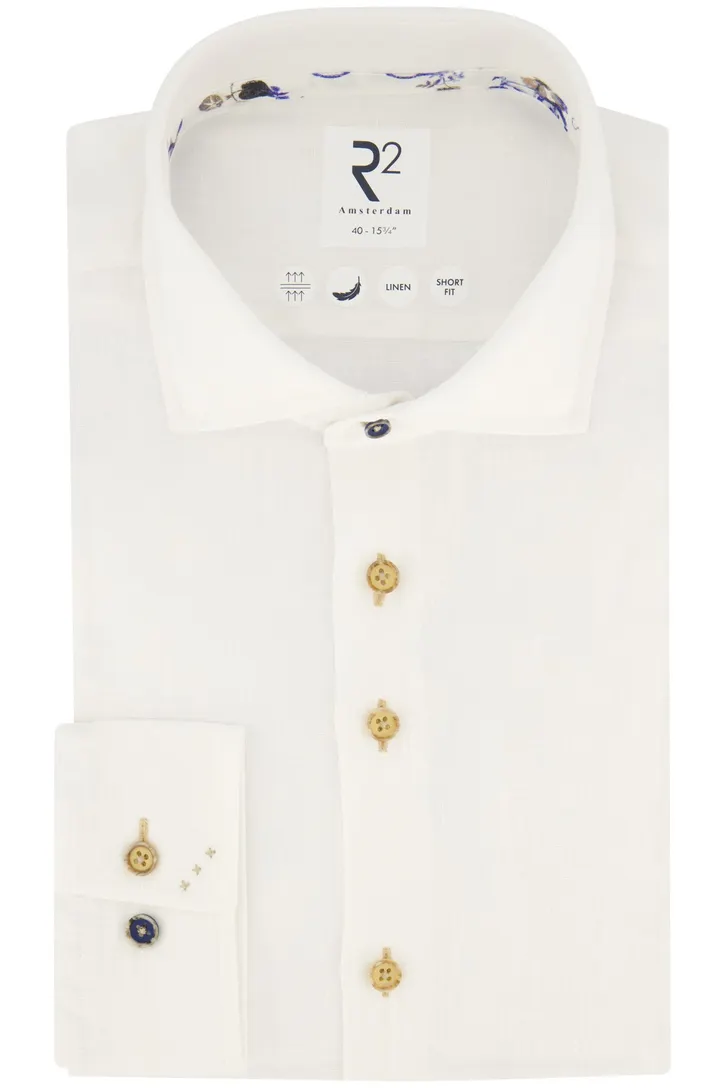 R2 linnen overhemd slim fit wit
