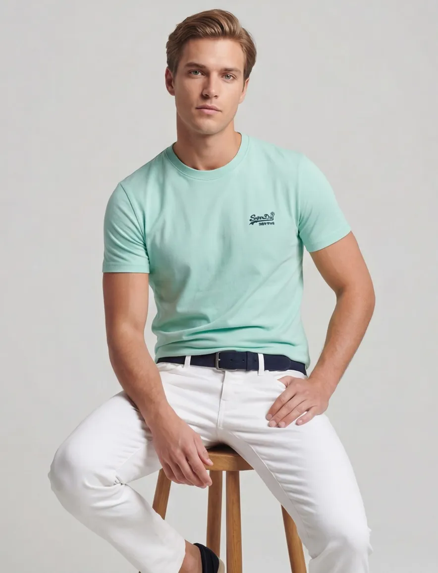 T-shirt Superdry ronde hals groen katoen
