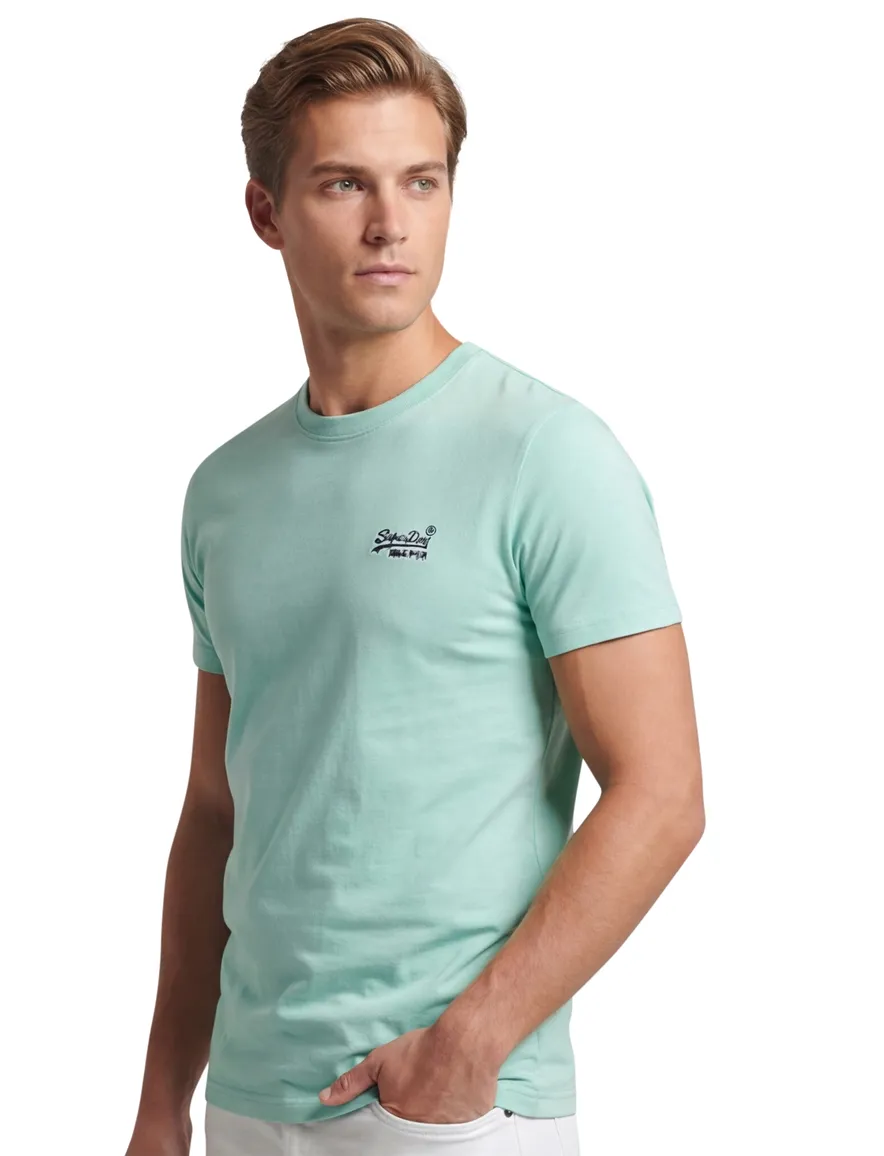 T-shirt Superdry ronde hals groen katoen