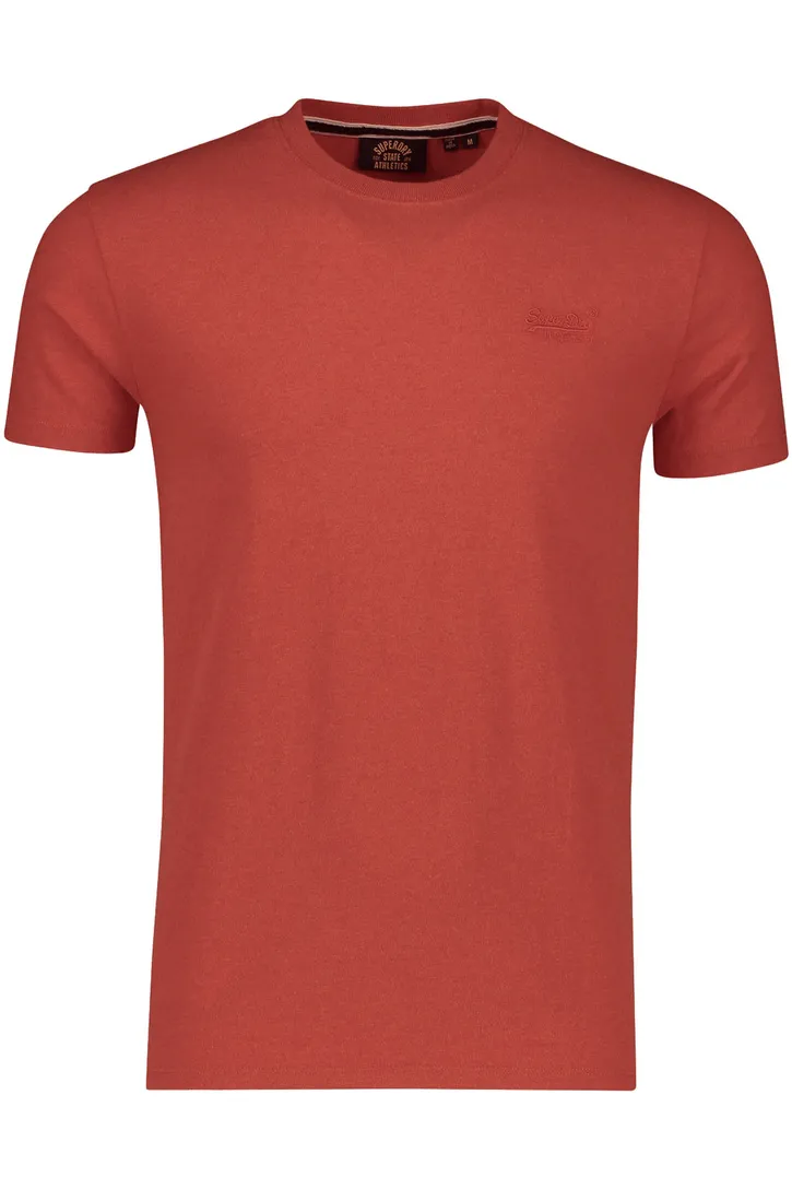 Katoenen Superdry t-shirt effen oranje