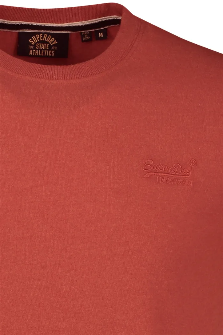 Katoenen Superdry t-shirt effen oranje