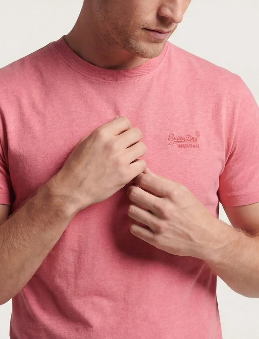 Superdry t-shirt roze gemeleerd