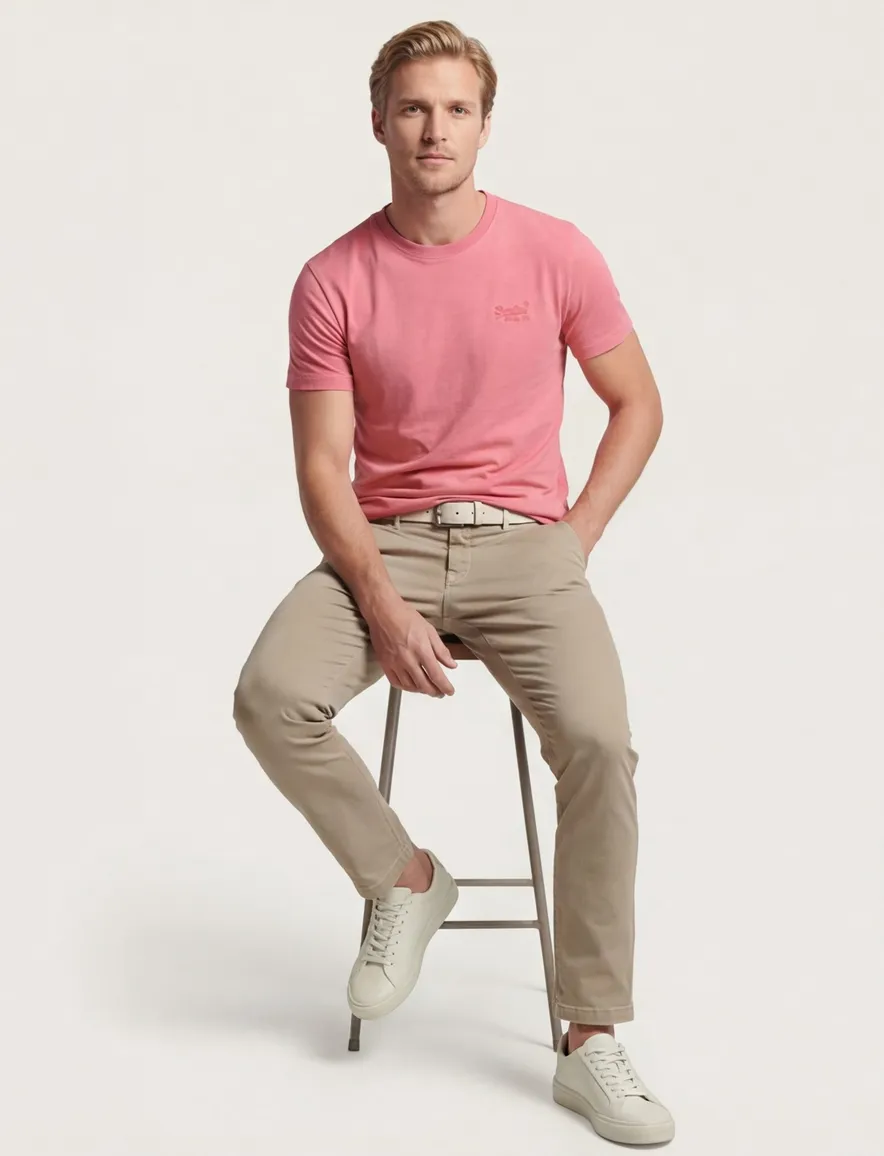 Superdry t-shirt gemeleerd roze