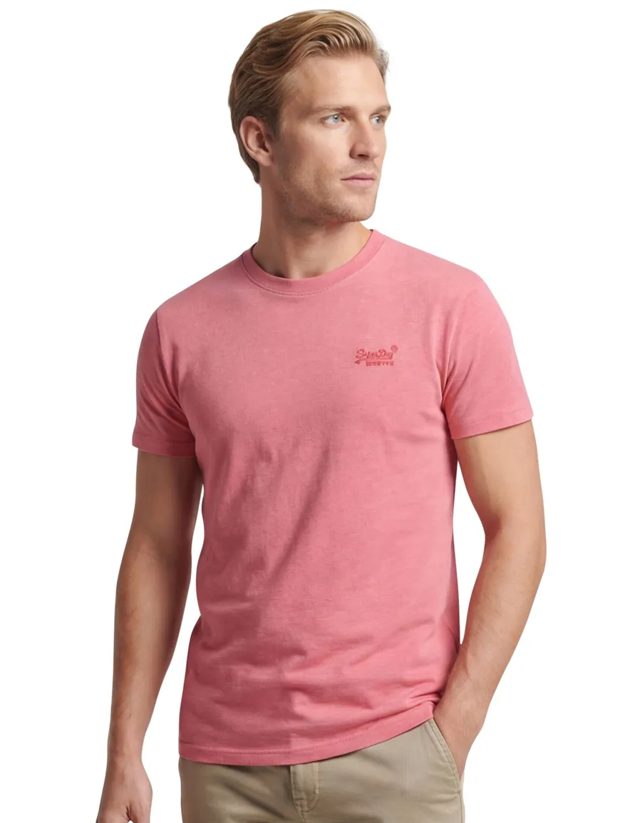 Superdry t-shirt roze gemeleerd