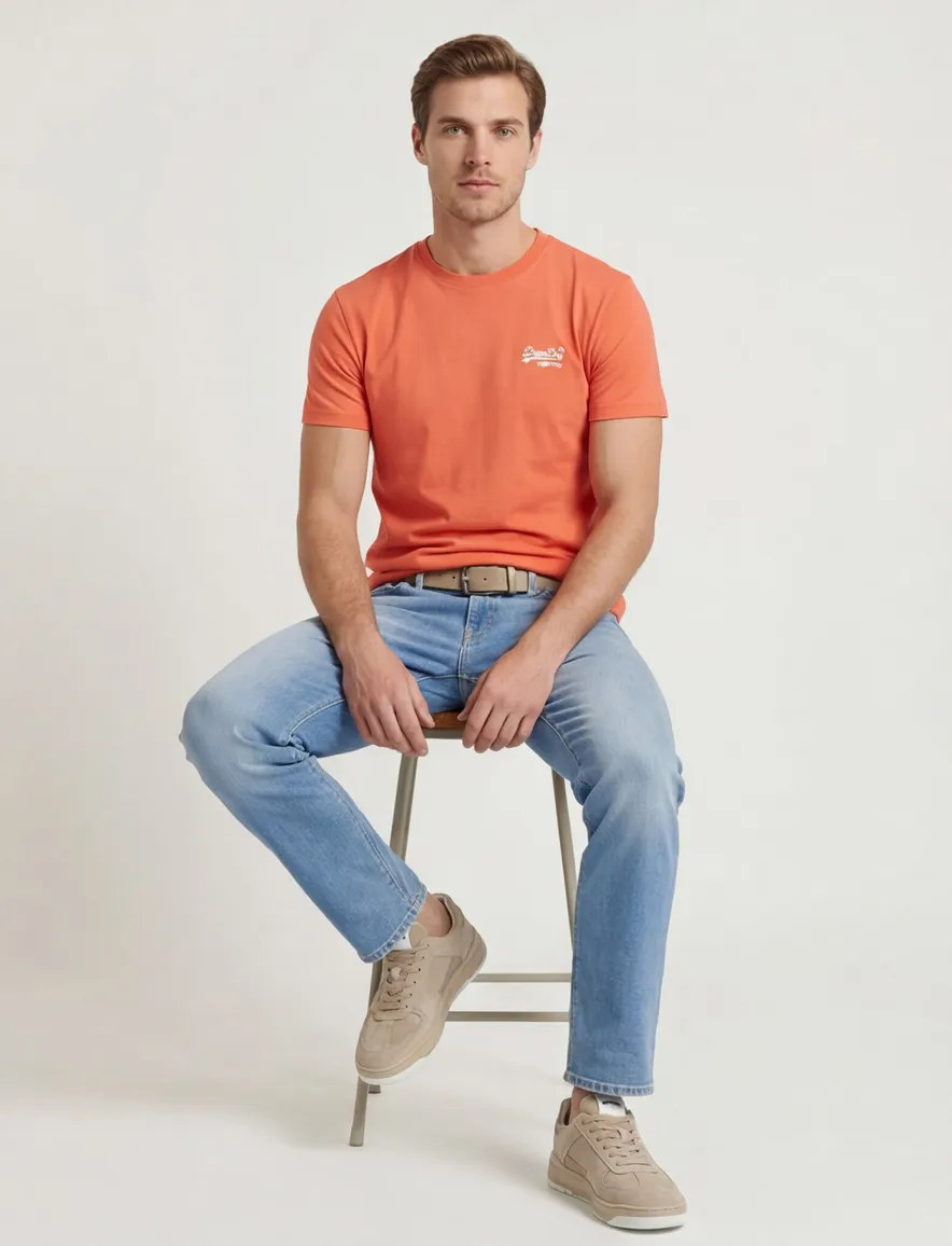 Superdry t-shirt oranje ronde hals
