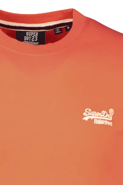 Superdry t-shirt katoen ronde hals oranje opdruk