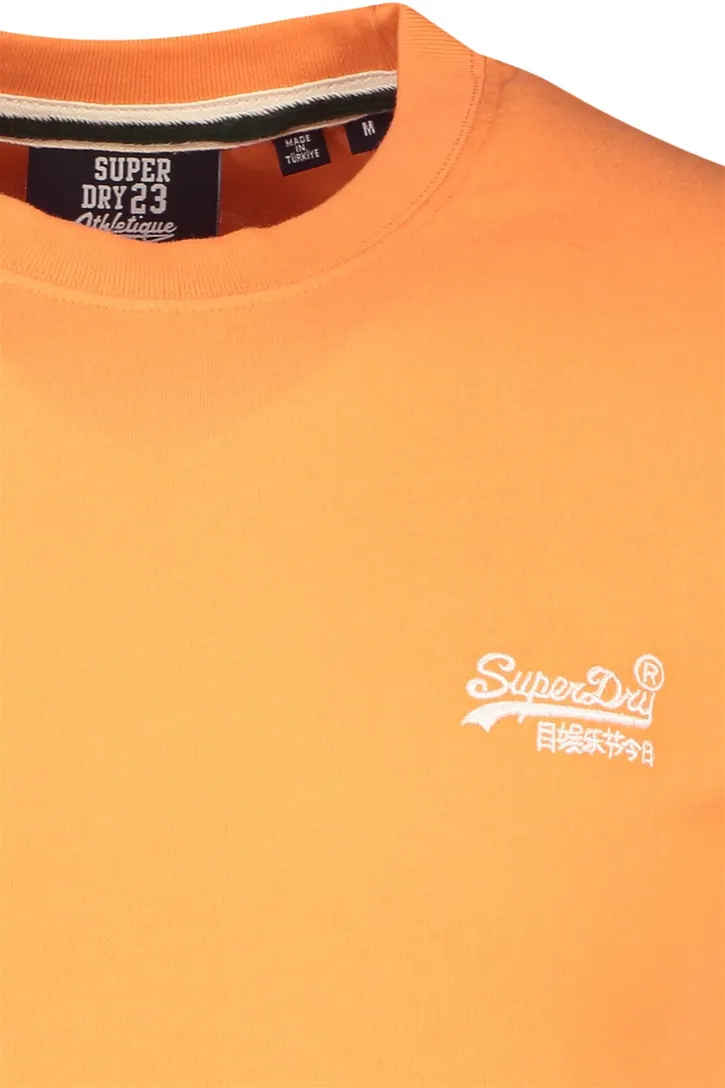 Superdry t-shirt katoen ronde hals oranje opdruk