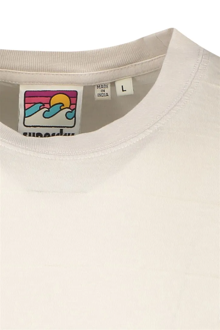 Superdry t-shirt ecru structuur strepen