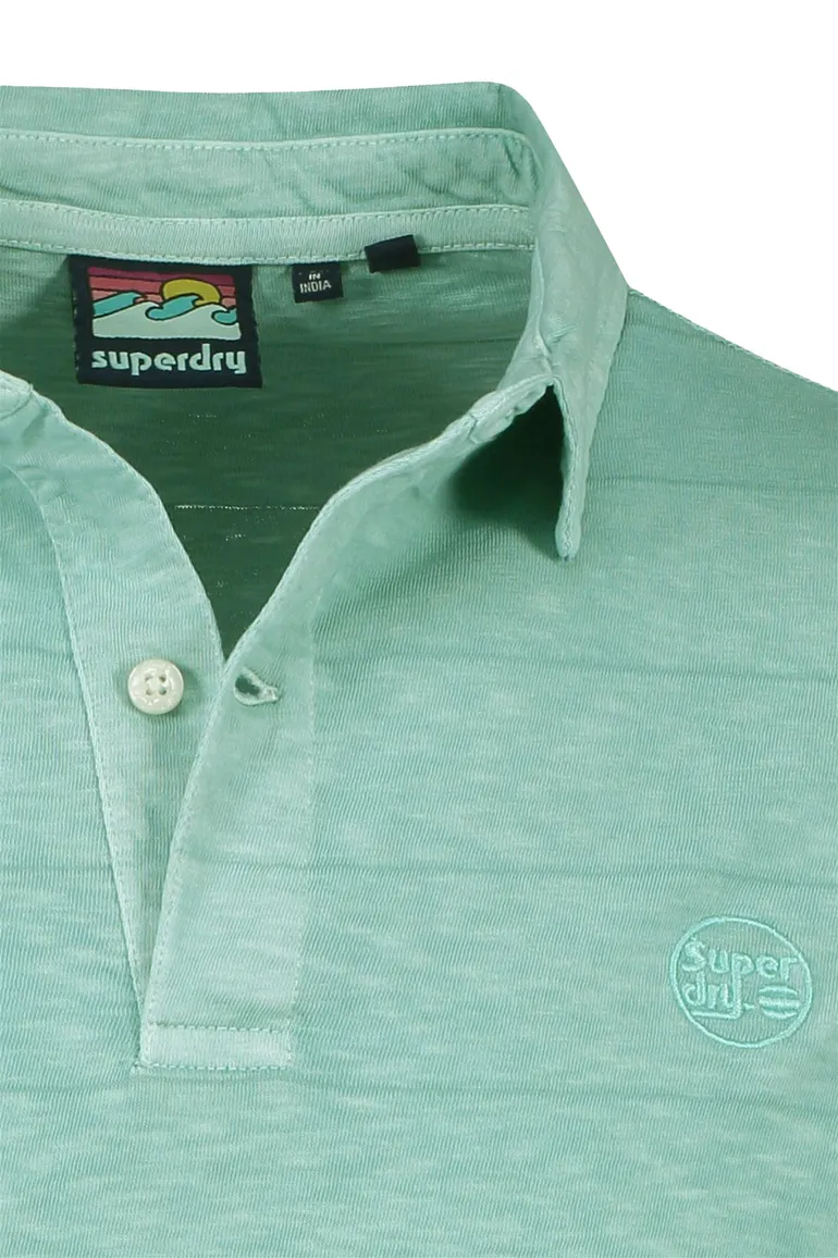 Superdry polo groen gemeleerd