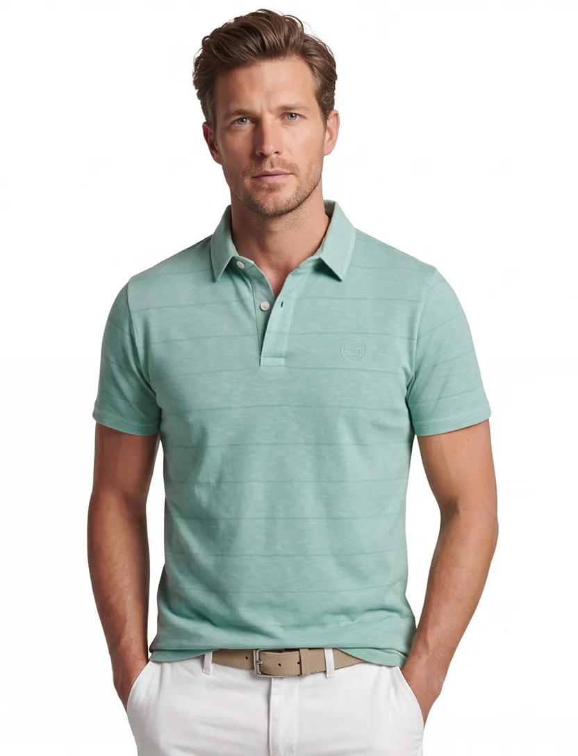 Superdry polo gestreept groen