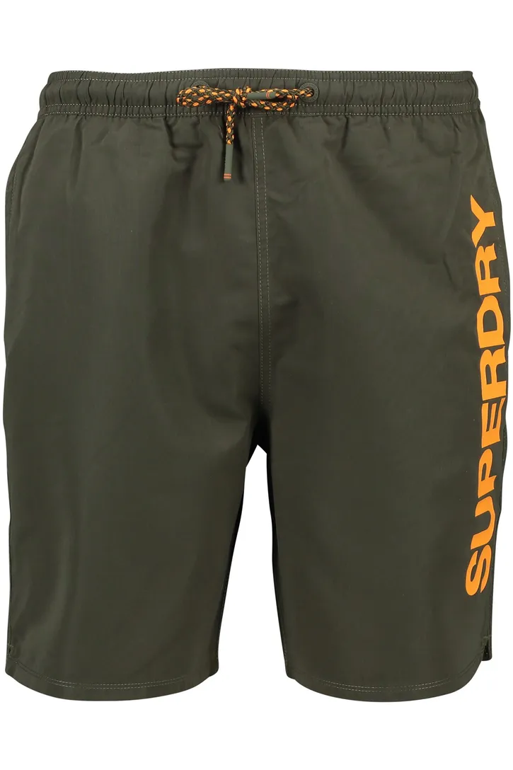 Superdry elastische band zwembroek donkergroen