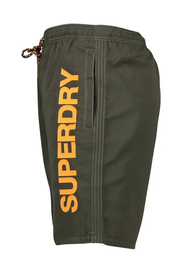 Superdry elastische band zwembroek donkergroen