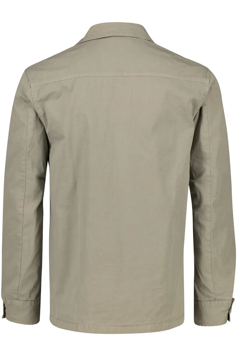Superdry overshirt khaki effen katoen