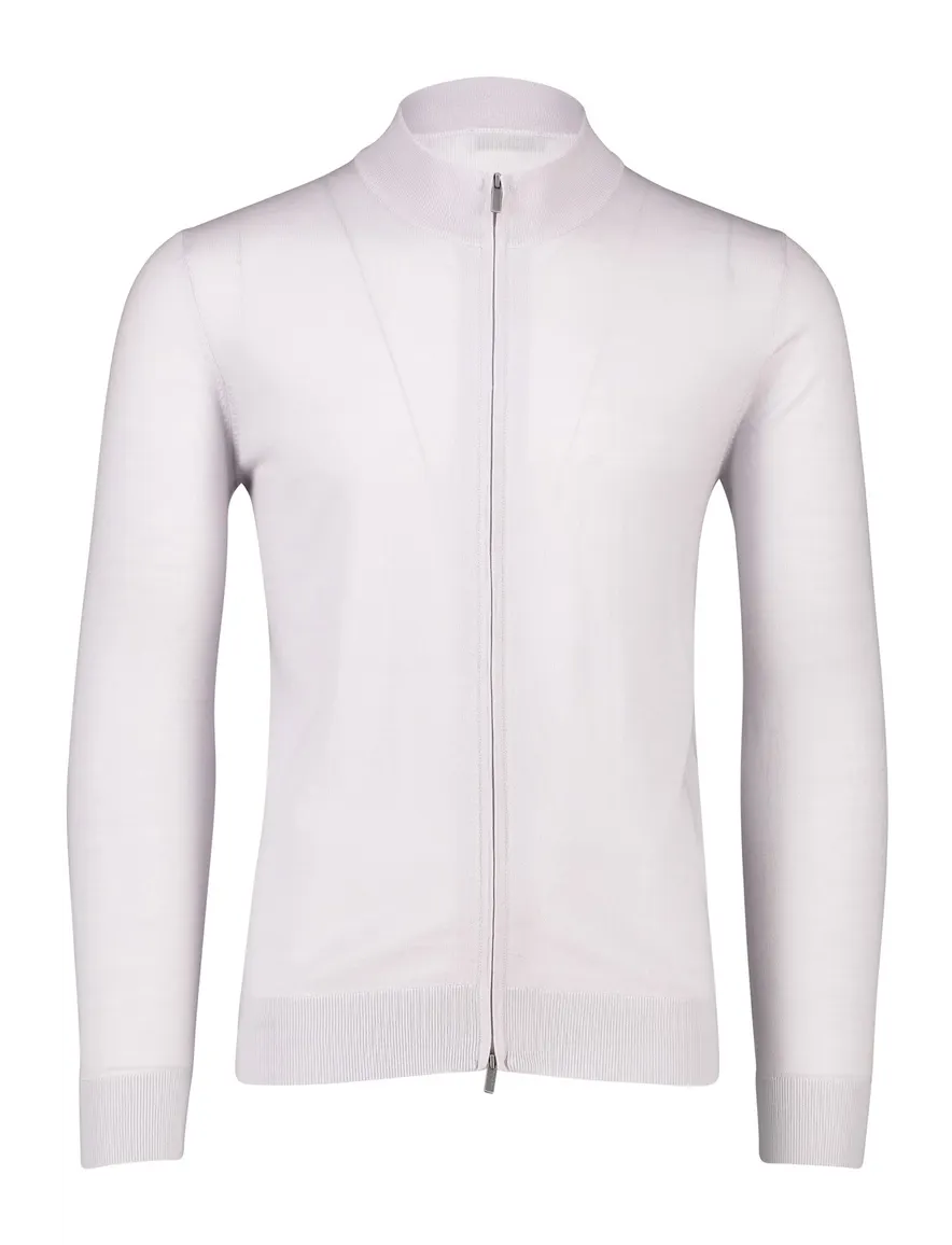 Thomas Maine vest ronde hals lila merinowol