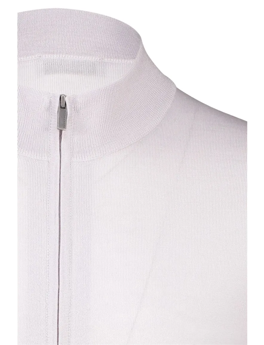 Thomas Maine vest ronde hals lila merinowol