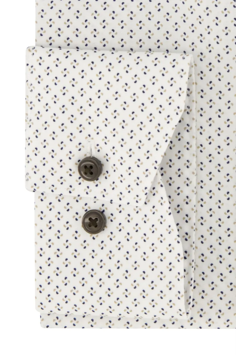 Wit geprint Olymp overhemd comfort fit