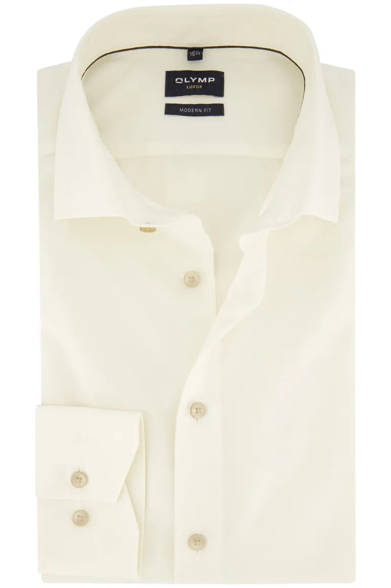 Effen ecru Olymp modern fit overhemd
