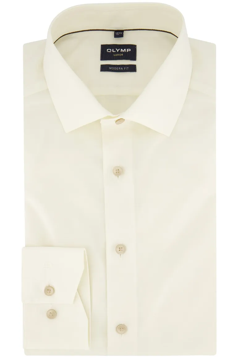 Effen ecru Olymp modern fit overhemd