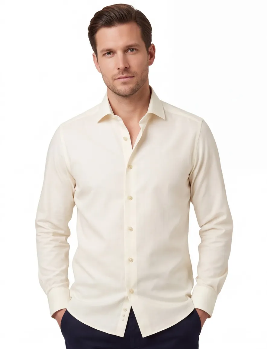 Effen ecru Olymp modern fit overhemd