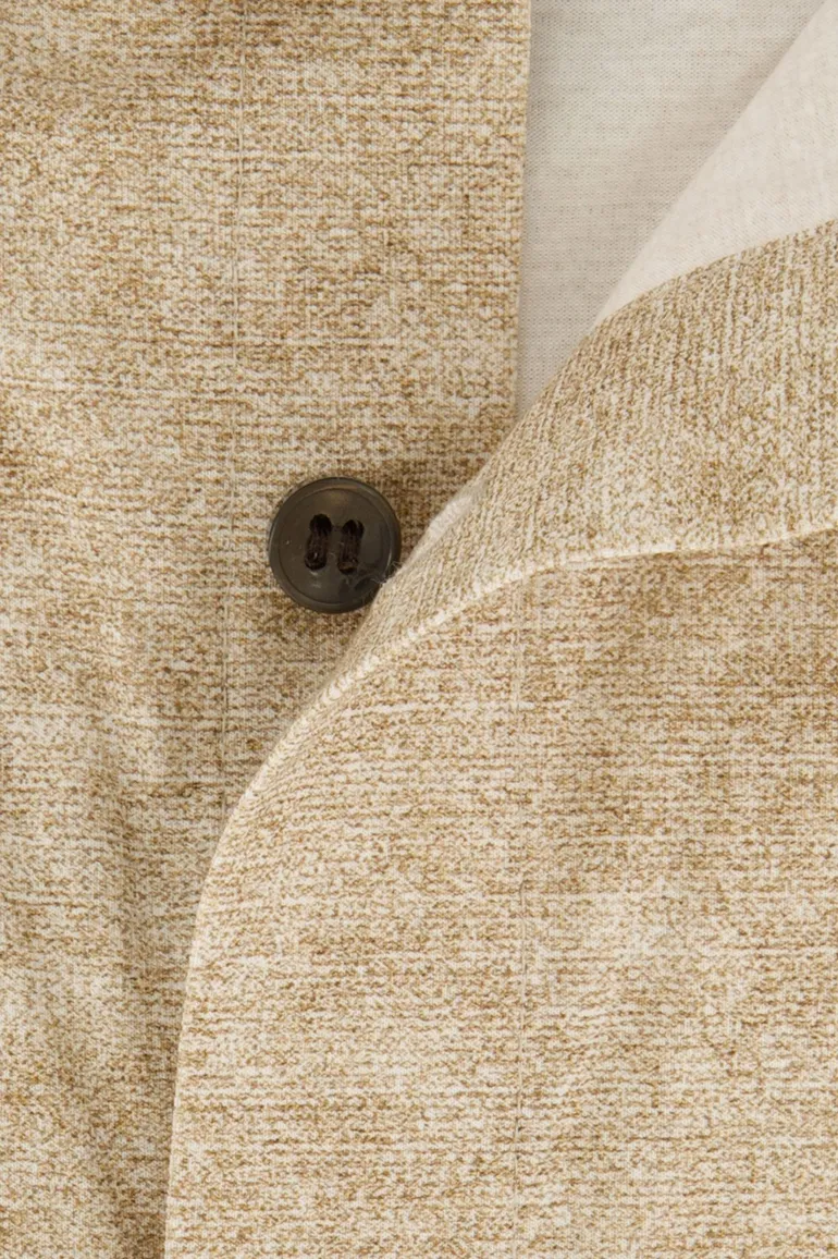 Olymp overhemd beige gemeleerd body fit