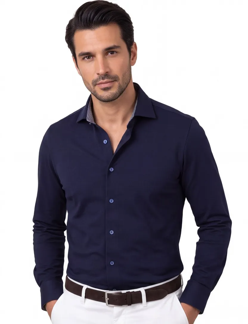 Zakelijk Olymp overhemd Level Five donkerblauw