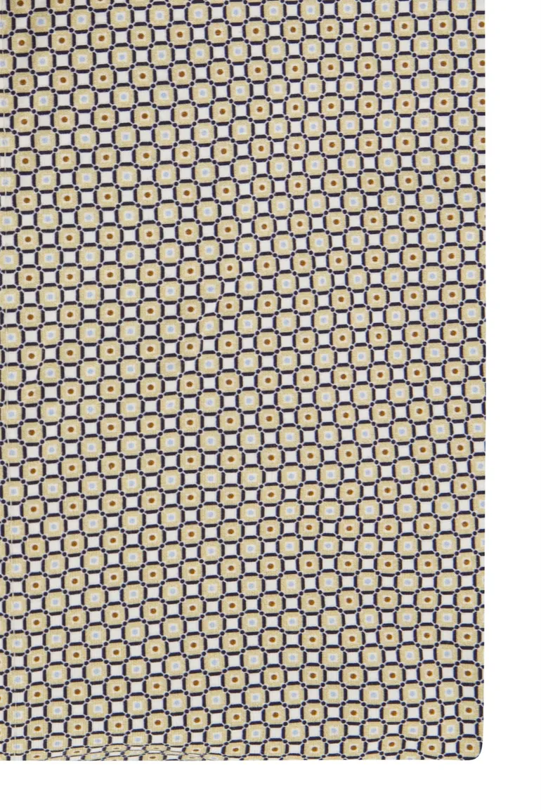 Olymp overhemd Level Five beige geprint katoen body fit