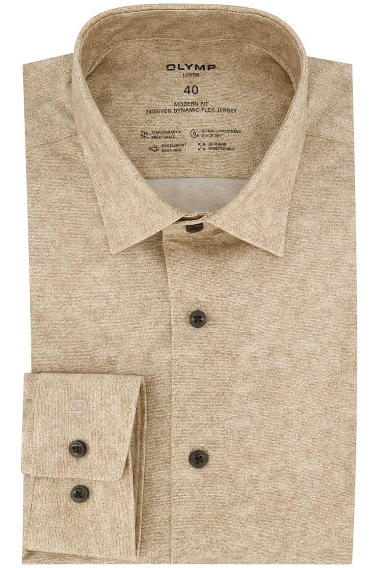 Olymp overhemd beige modern fit