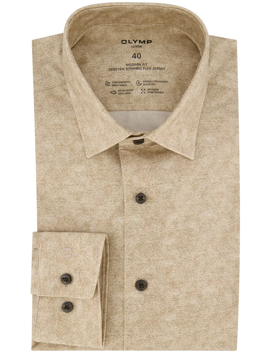 Olymp overhemd beige modern fit