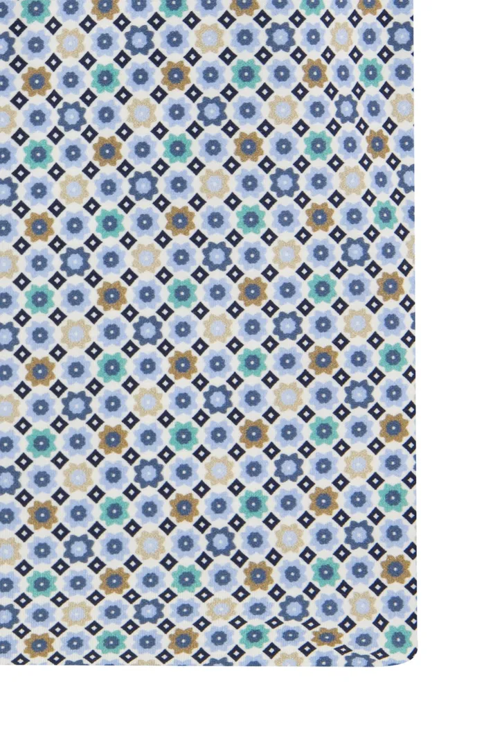 Olymp overhemd blauw geprint modern fit katoen