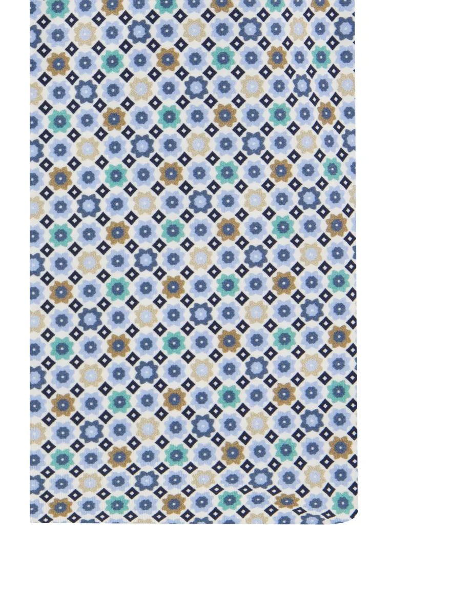 Olymp overhemd blauw geprint