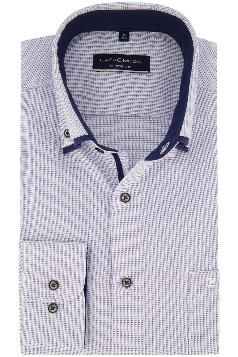 Comfort Fit Casa Moda overhemd blauw geprint