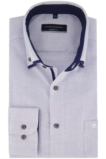 Casa Moda Zakelijk Casa Moda overhemd wijde fit blauw print