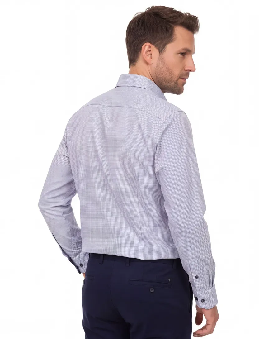 Zakelijk Casa Moda overhemd wijde fit blauw print