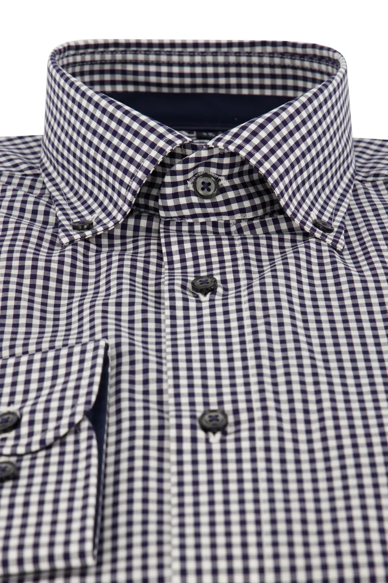 Casa Moda casual overhemd wijde fit navy geruit